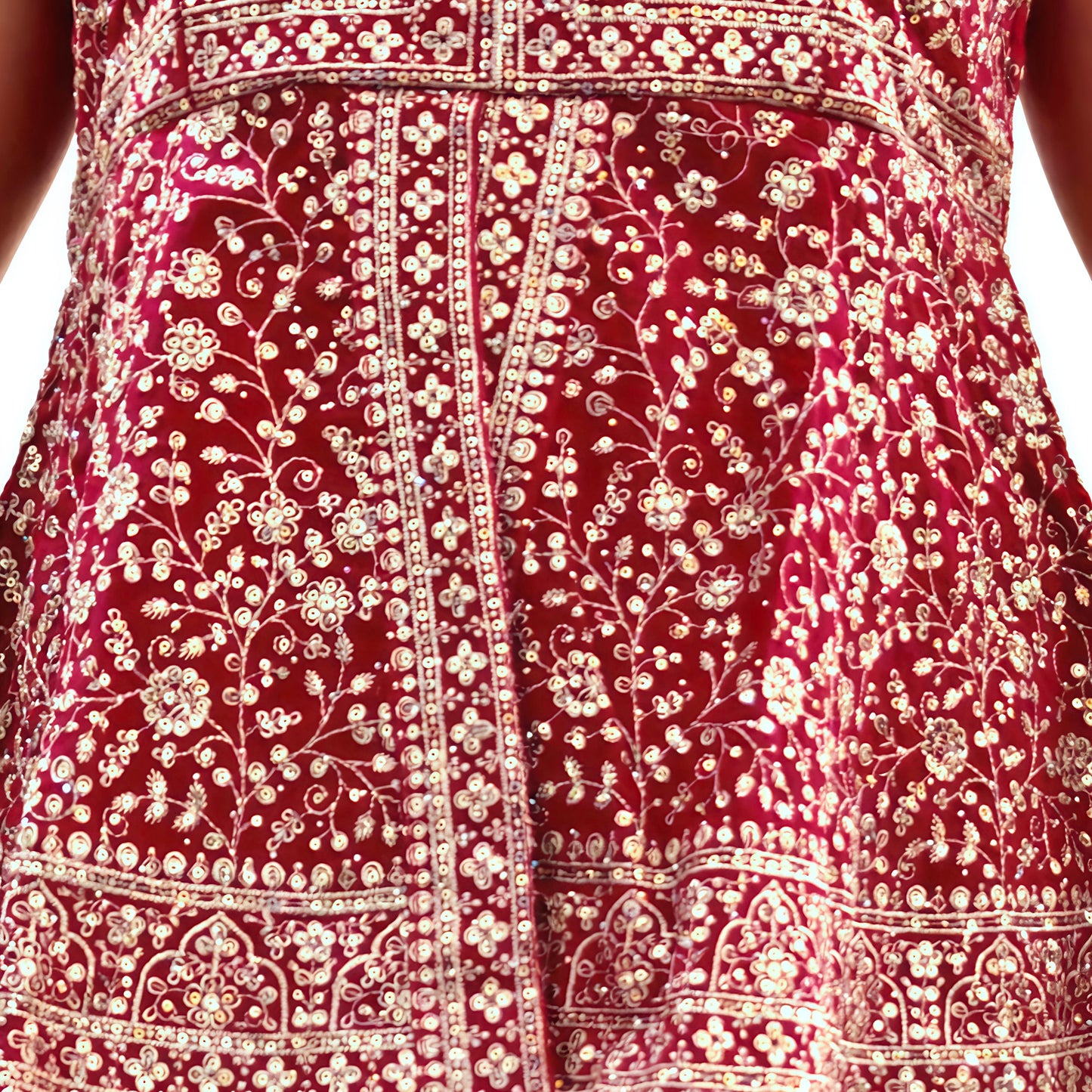 Burgundy Embroidered Peplum Top with Palazzo & Dupatta Set