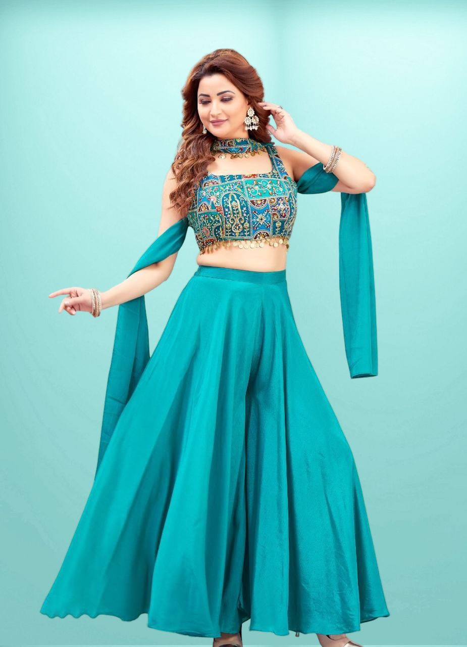 Blue Palazzo Fusion Dress